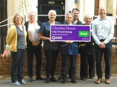 Claydon House Care Home celebrates its positive CQC inspection