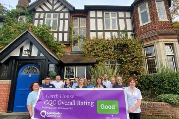 The team at Garth House Care Home celebrating a Good CQC Rating
