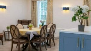 New dining room area at Beaumont Villa Care Home in Jersey August 2023