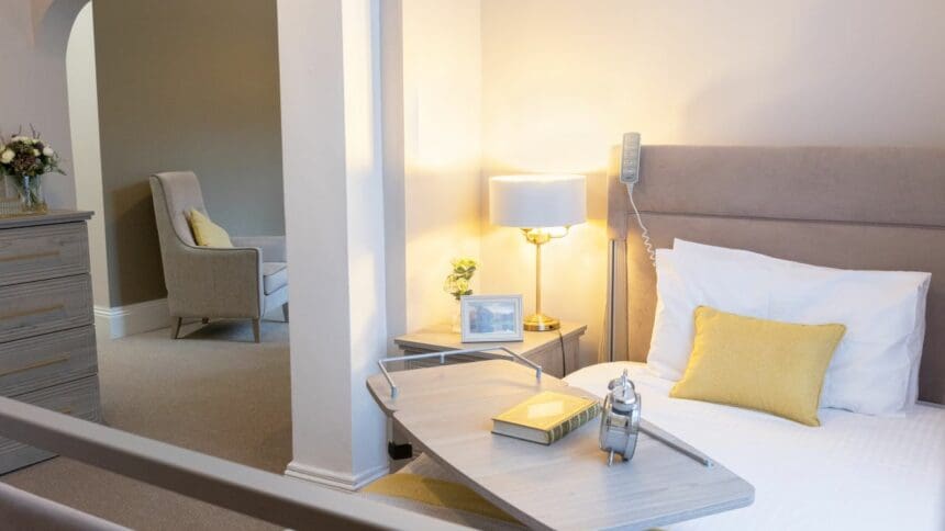 Walstead Place Care Home, newly refurbished bedroom suite in November 2023