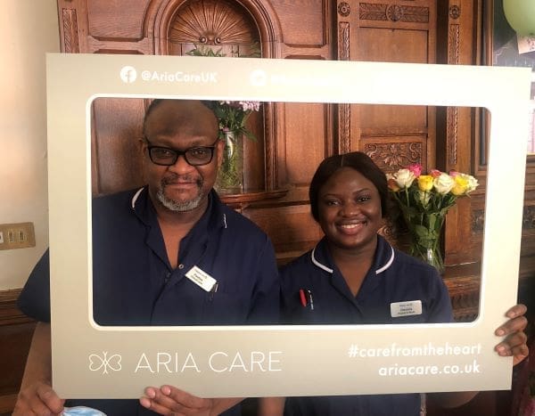 Team members at Coppice Lea celebrating launch of Aria Care March 2023