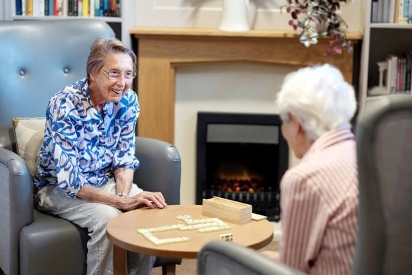 Residents playing dominoes