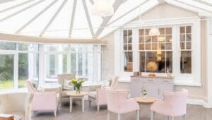 Walstead Place Care Home, newly refurbished conservatory in November 2023