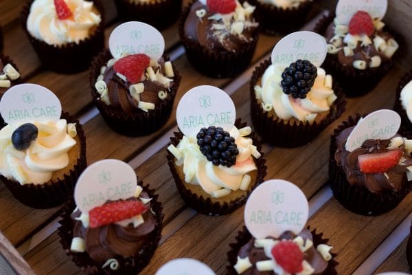 Cupcakes at the Coppice Lea Care Home Refurb Launch Party in November 2023