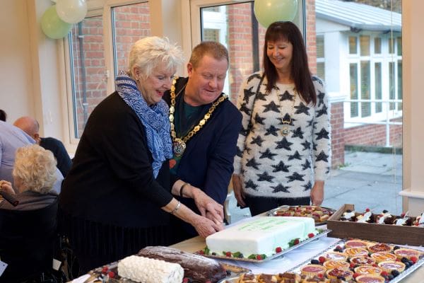 Coppice Lea Care Home cutting their celebratory cake to mark their refurb launch in November 2023
