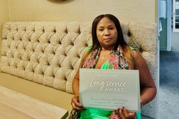 Long Service Award presented to home manager