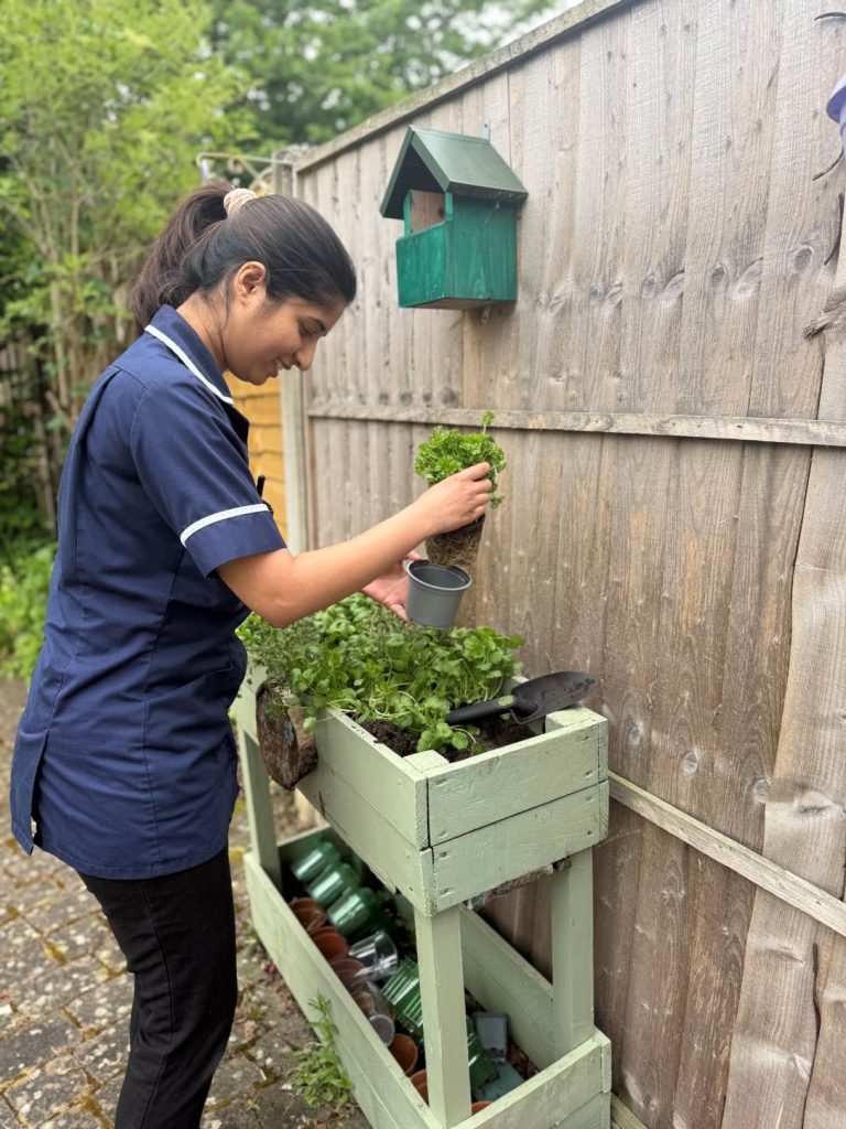 The Boynes Aria in bloom potting