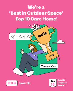 Image shows graphic confirming Top 10 outdoor space award