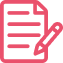 Writing pink icon